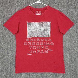 Shibuya Crossing Tokyo Japan T-Shirt Mens XS Red Graphic Tee Top Free State